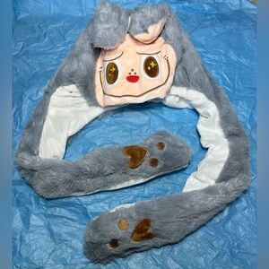 Labubu Moving Ears Air Pumping Plush Hat